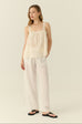 Embroidered cotton top in white