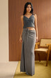 Layering knit vest in grey