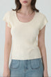 Trim knit top (pearl sleeves)