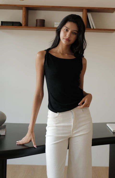 Midnight whisper knit top in black / pink / beige / grey