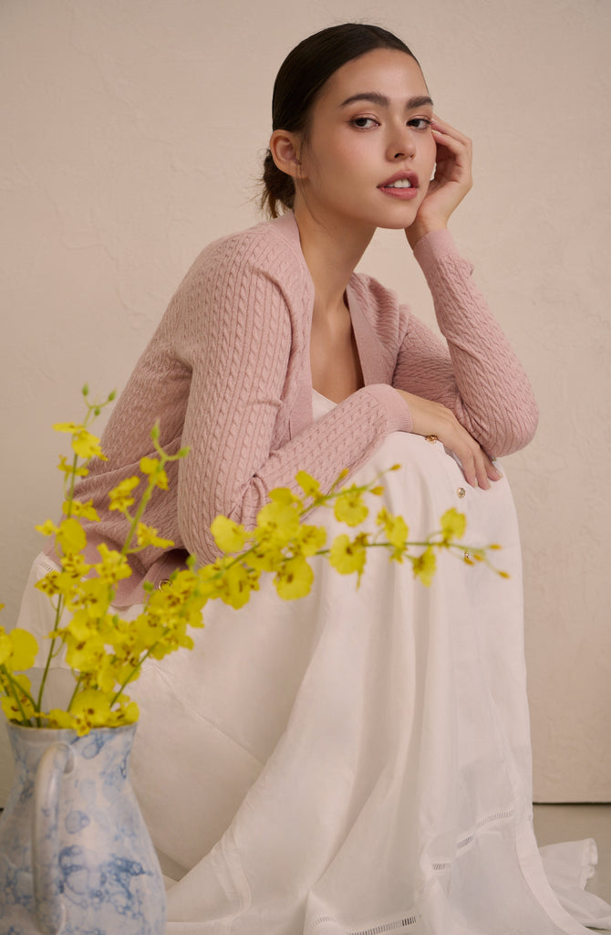 Afterglow bling knit cardigan in pink