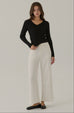 Floating free V neck knit top