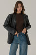 West village collarless faux leather jacket
