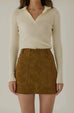 Brooklyn suede skort in caramel