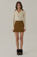 Brooklyn suede skort in caramel