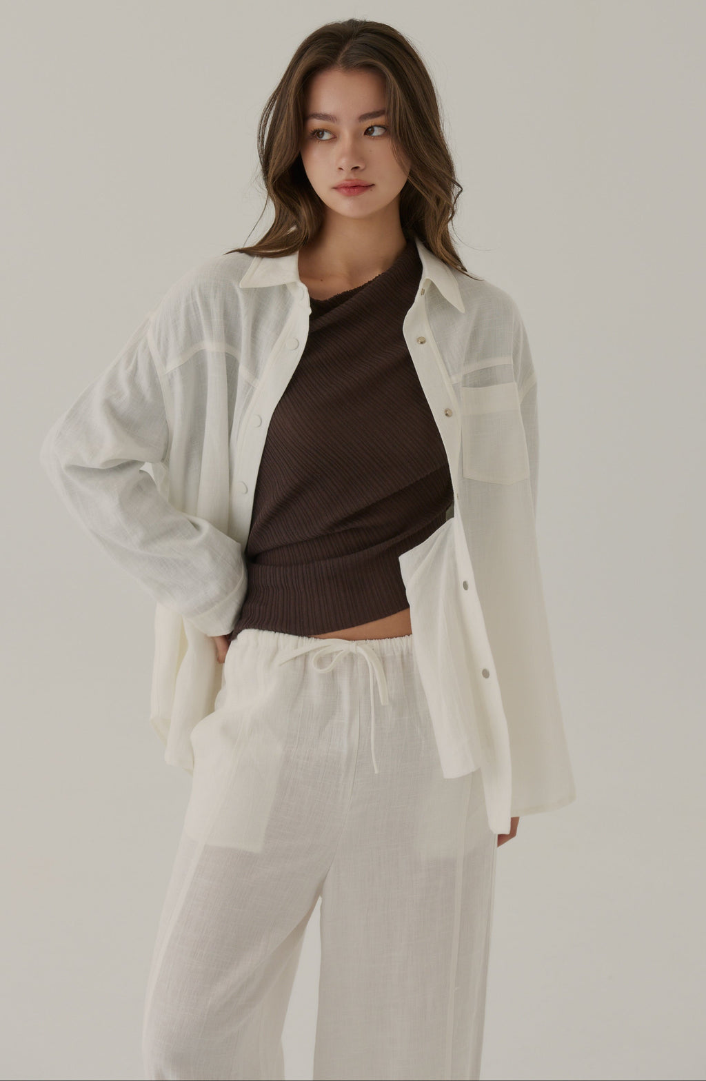 Fall for you linen shirt in white