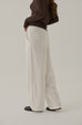 Fall for you elastic wide leg pants in white