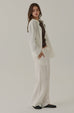 Fall for you elastic wide leg pants in white