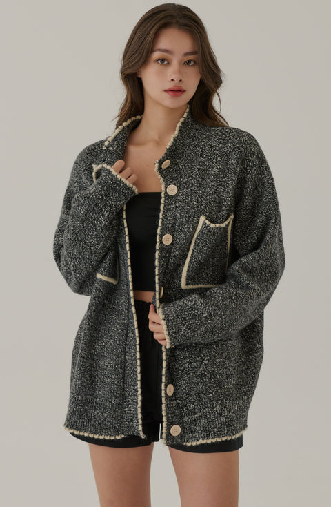 Snowfall kint 10% wool cardigan
