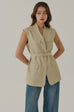 Capable woman sleeveless blazer