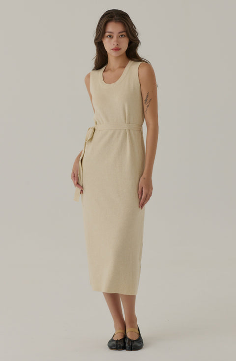 Crush on you knit dress in beige