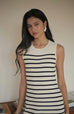 Vanessa striped knit dress in white/khaki