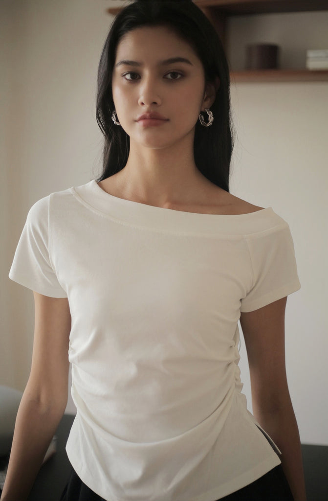 Sailor line tee in white/navy