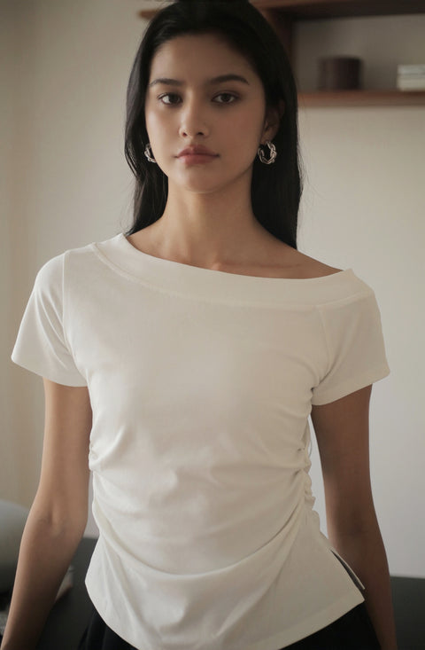 Sailor line tee in white/navy