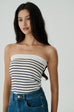 No limit stripes off shoulder top