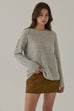 Milan cable knit 100% wool sweater in grey