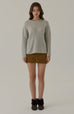Milan cable knit 100% wool sweater in grey