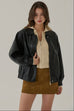 Moonlight dream faux leather jacket in black