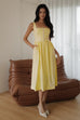 Sherri corset dress in yellow/white