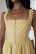 Sherri corset dress in yellow/white