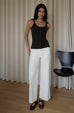 Buttoned ribbed knit tank in charcoal grey