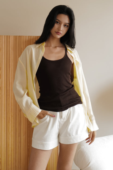 Dopamine linen shirt in Yellow/Pink