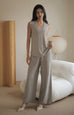 Gemma soft knit wide-leg pants in grey