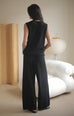 Gemma soft knit wide-leg pants in black
