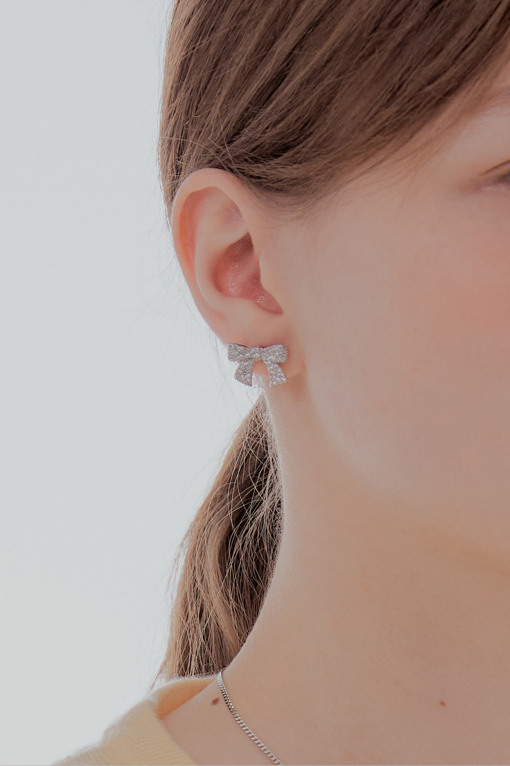 925 Signature Crystal Ribbon Earring (L)